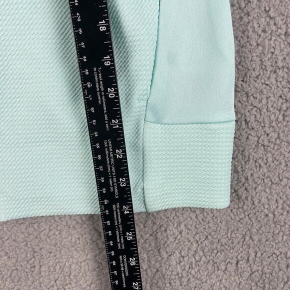 Adidas Pebble Beach Women's Medium Flash Aqua Textured Zip Layer Jacket IA3511 - Picture 7 of 13